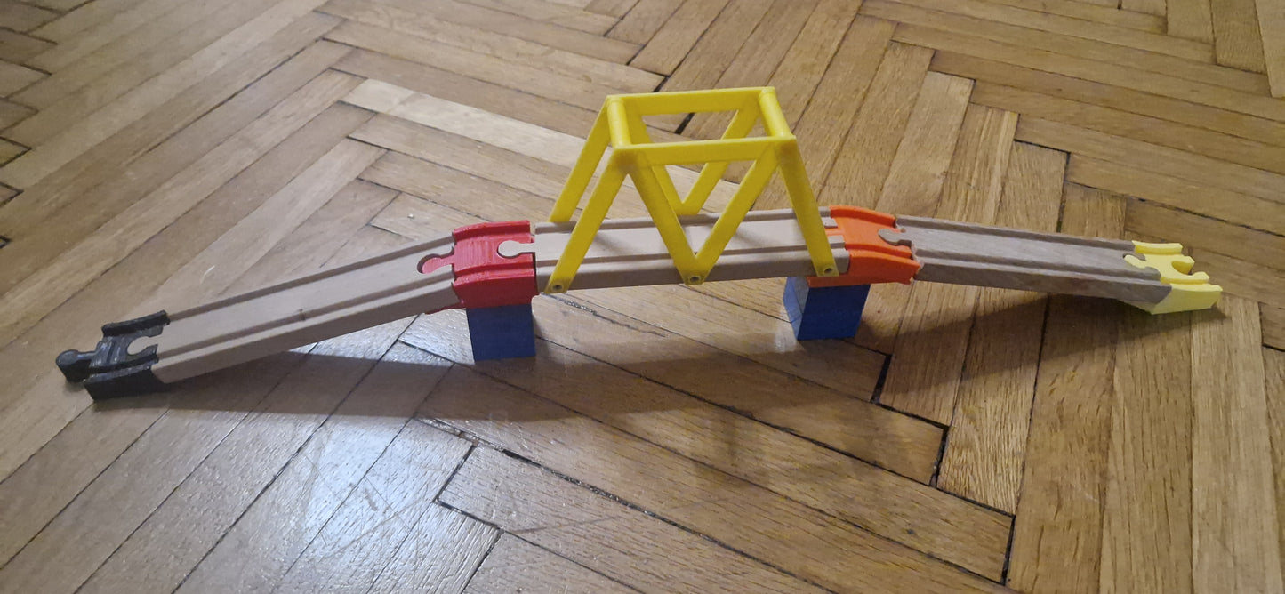 Sárga híd SIHU adapterekkel, Duplokkal és sínekkel
